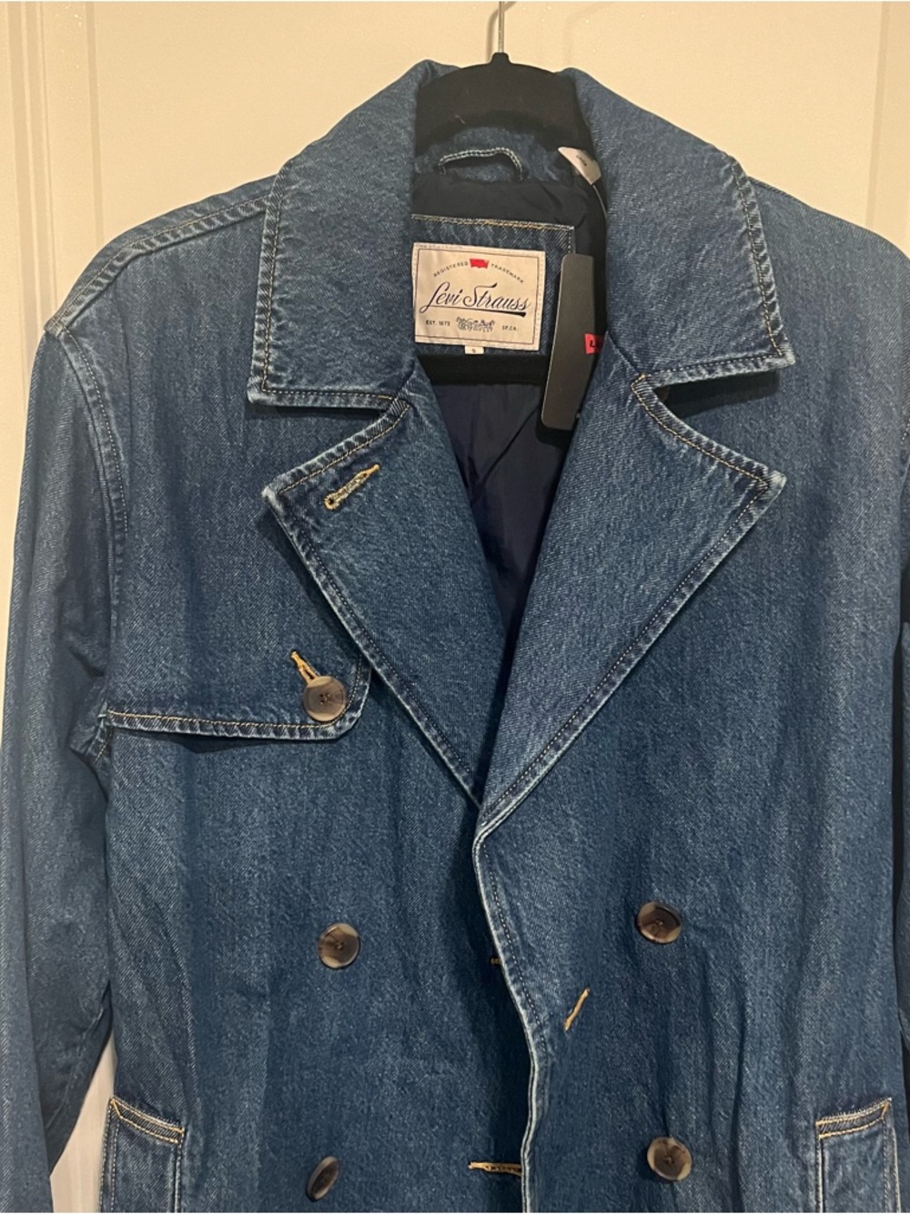 Levi's Blue Denim Trench Coat - Picture 9 of 12